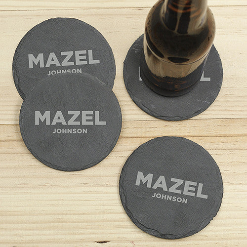 Watch What Happens Live Mazel Personalized Slate Coasters