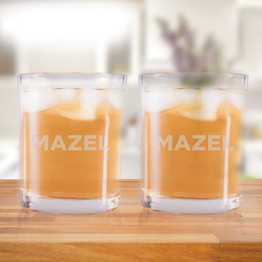 Watch What Happens Live Mazel Rocks Glass - Set of 2