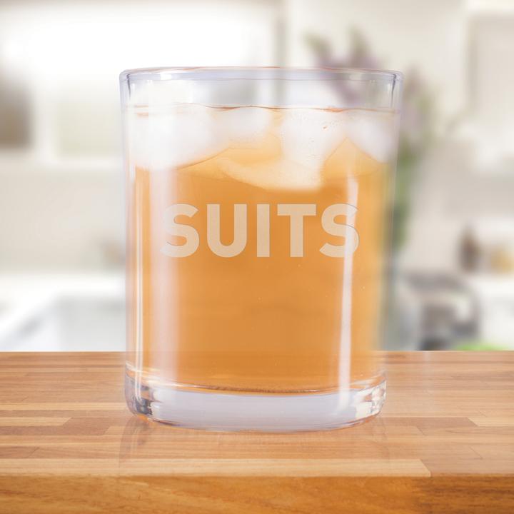 Suits Rocks Glass