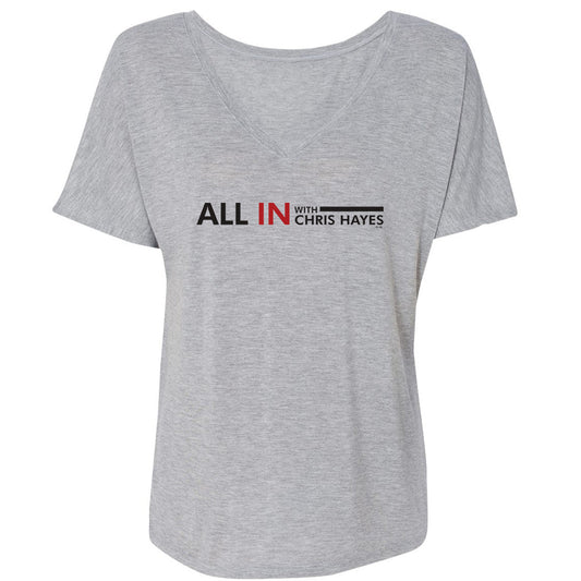 All In with Chris Hayes Women's Relaxed V-Neck T-Shirt