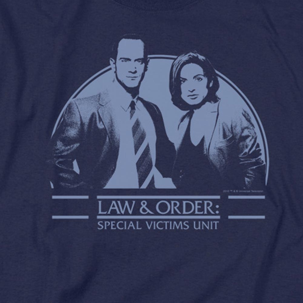 Law & Order: SVU Elliot & Olivia Navy Heather Short Sleeve T-Shirt
