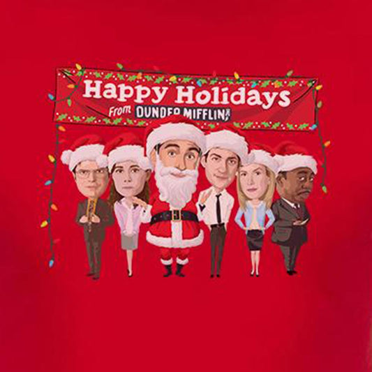 The Office Dunder Mifflin Happy Holidays Adult Short Sleeve T-Shirt