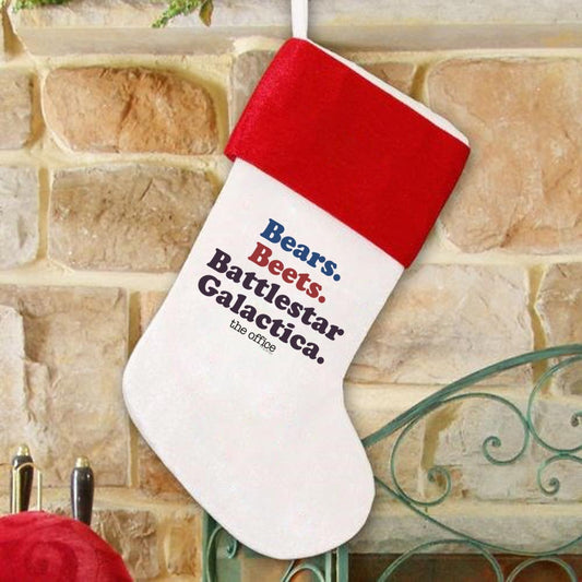 The Office Bears. Beets. Battlestar Galactica Stocking