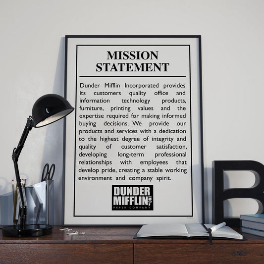 The Office Dunder Mifflin Mission Statement Poster