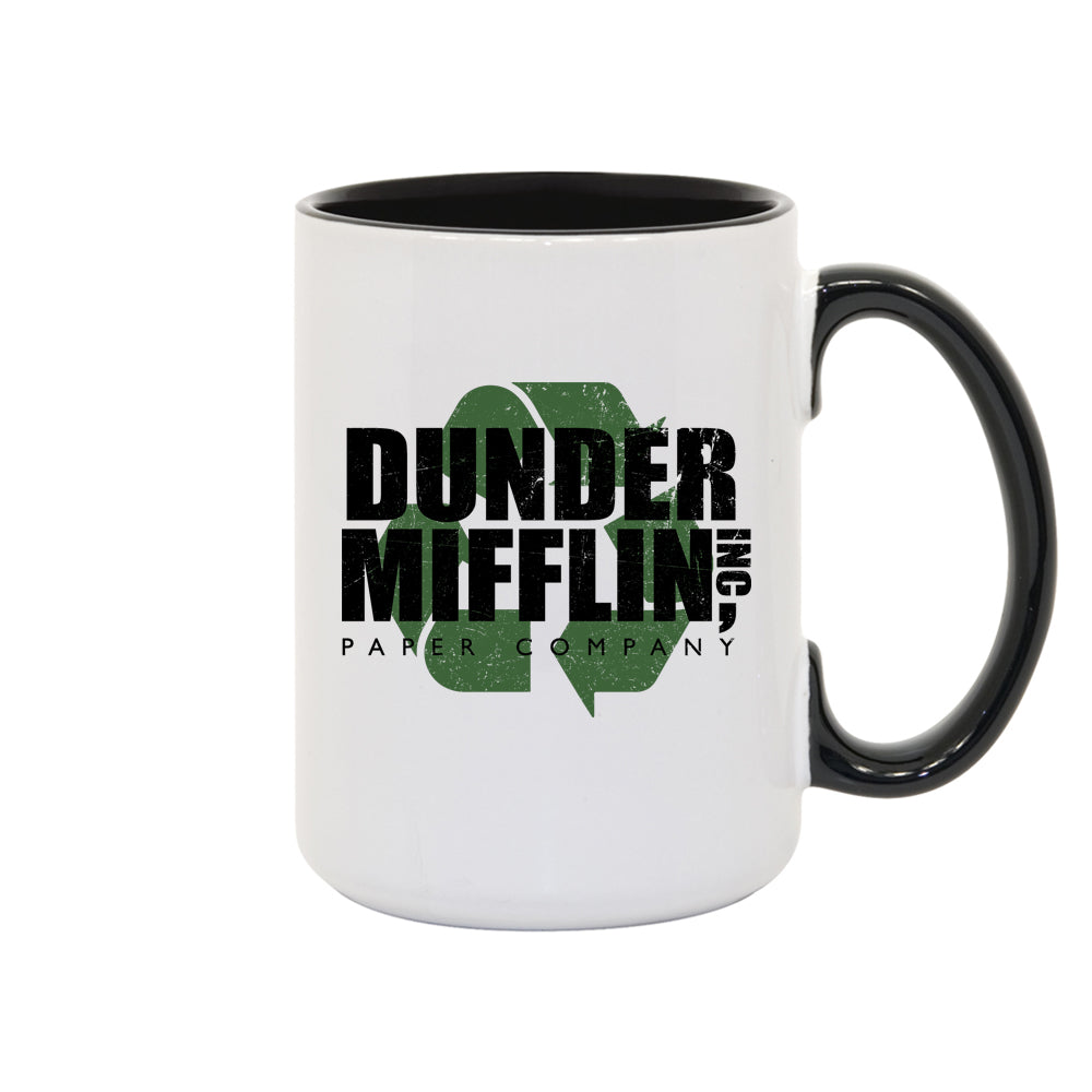The Office Dunder Mifflin Recycle White and Black Mug