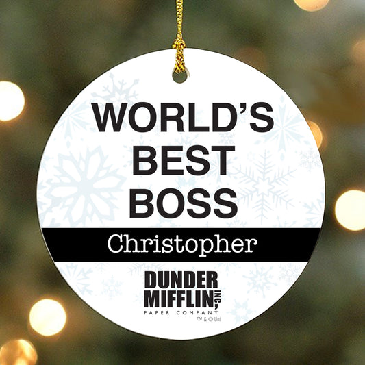 Personalized The Office World's Best Boss Ornament