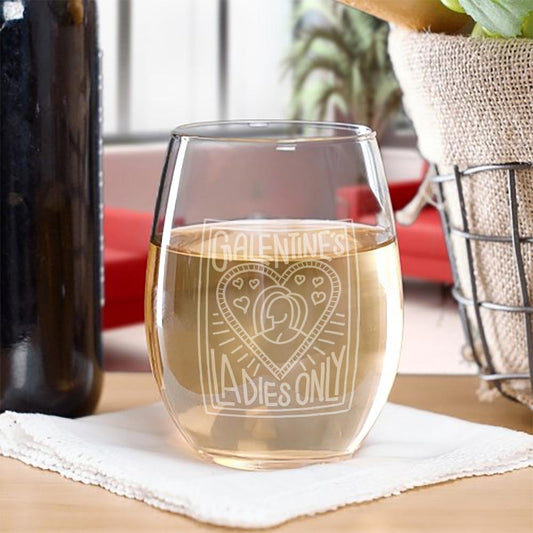 Parks and Recreation Galentine's Ladies Only Stemless Wine Glass