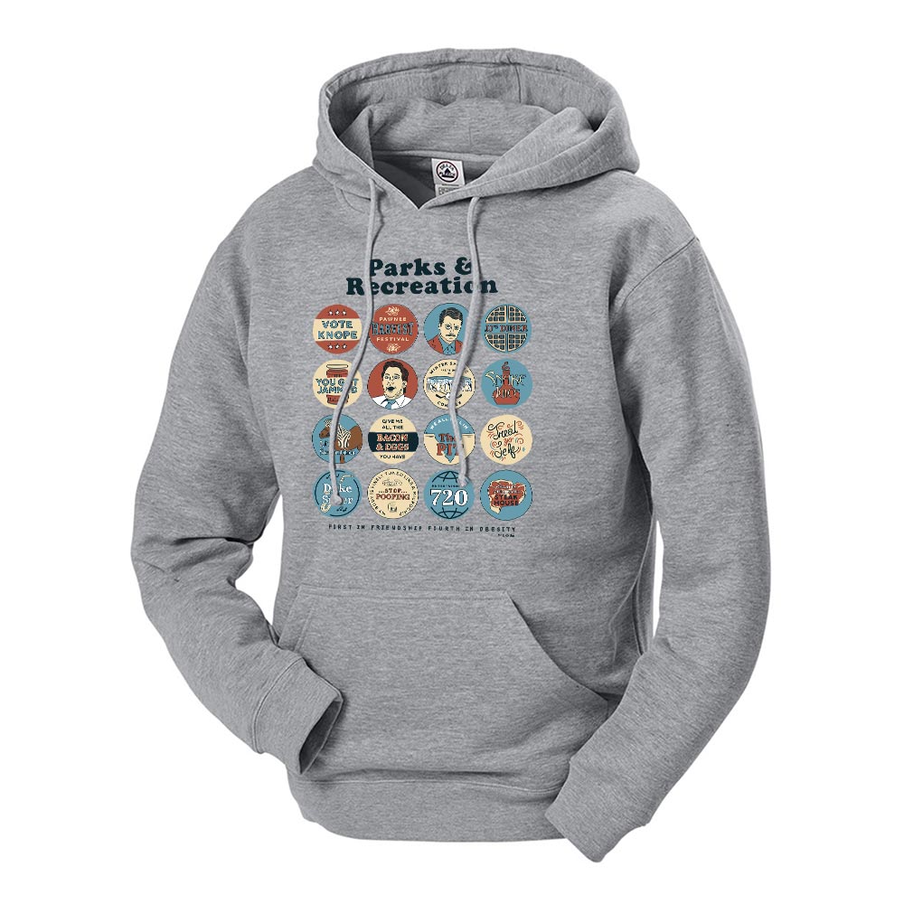 Parks and Recreation Quote Mash Up Hoodie Grey XXL