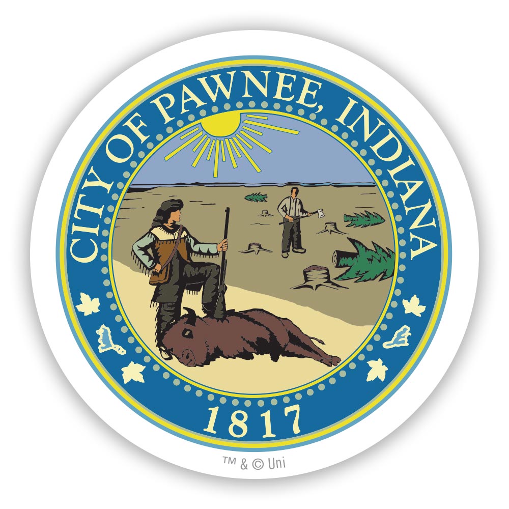 Parks and Recreation Pawnee Seal 2 1/2 Stickers - 96 Pack