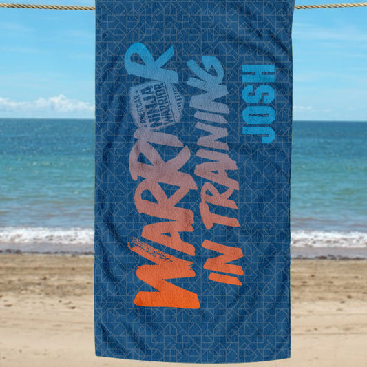 Personalized American Ninja Warrior Beach Towel - 30" x 55"