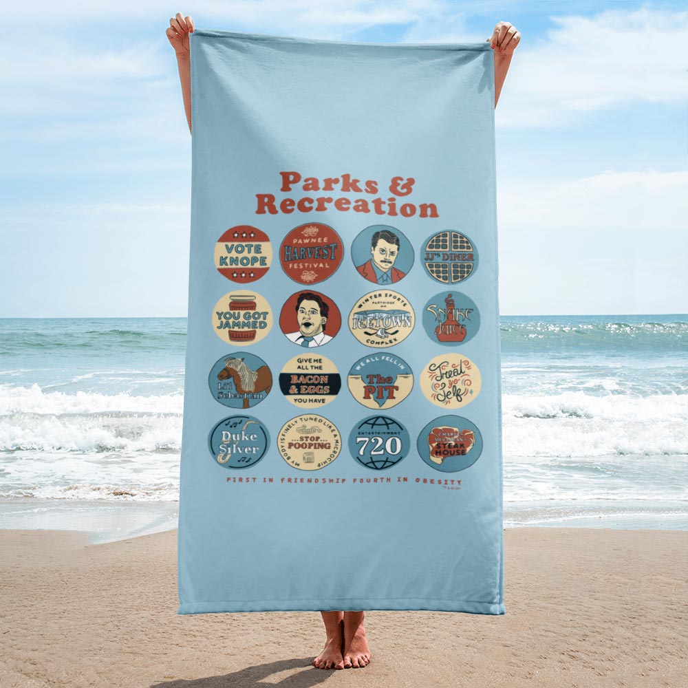 Parks and Recreation Quote Mash-Up Beach Towel