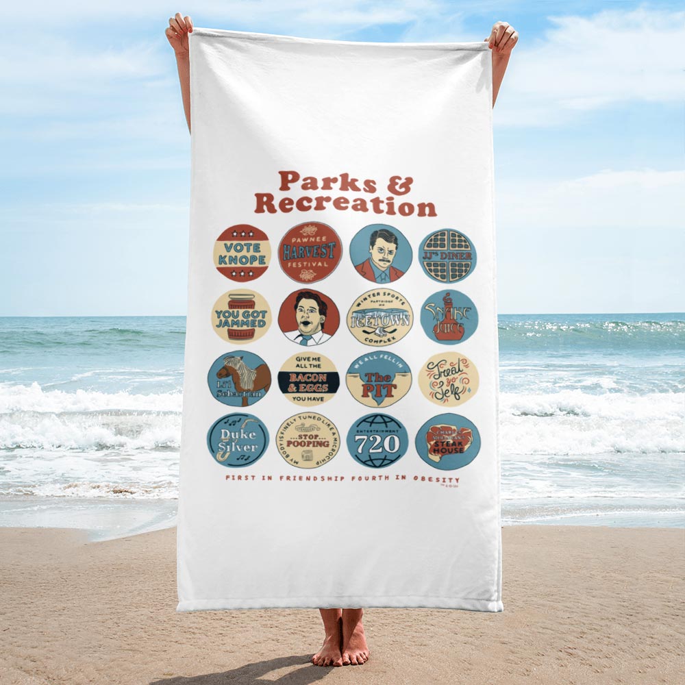 Parks and Recreation Quote Mash-Up Beach Towel