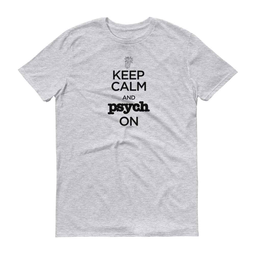 Psych Keep Calm and Psych On Adult Short Sleeve T-Shirt