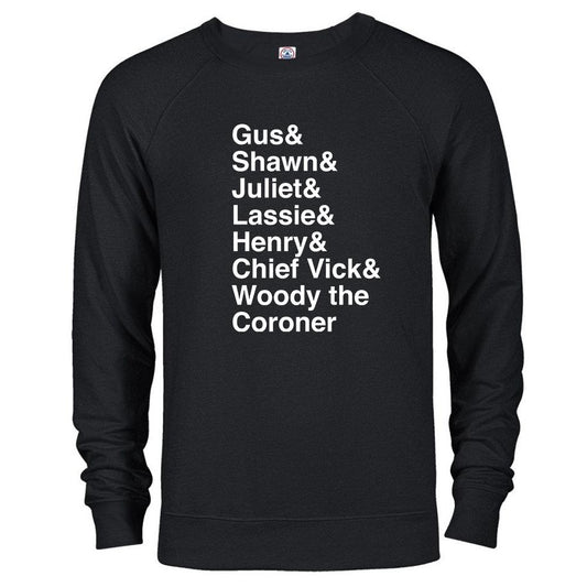 Psych Names Adult Fleece Crew Sweatshirt
