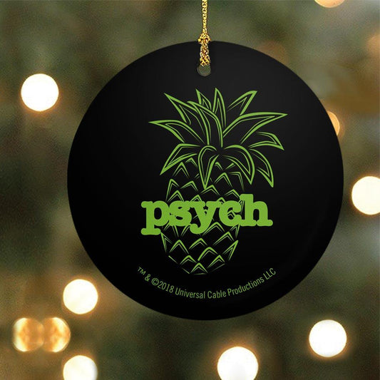 Psych Pineapple Double-Sided Ornament
