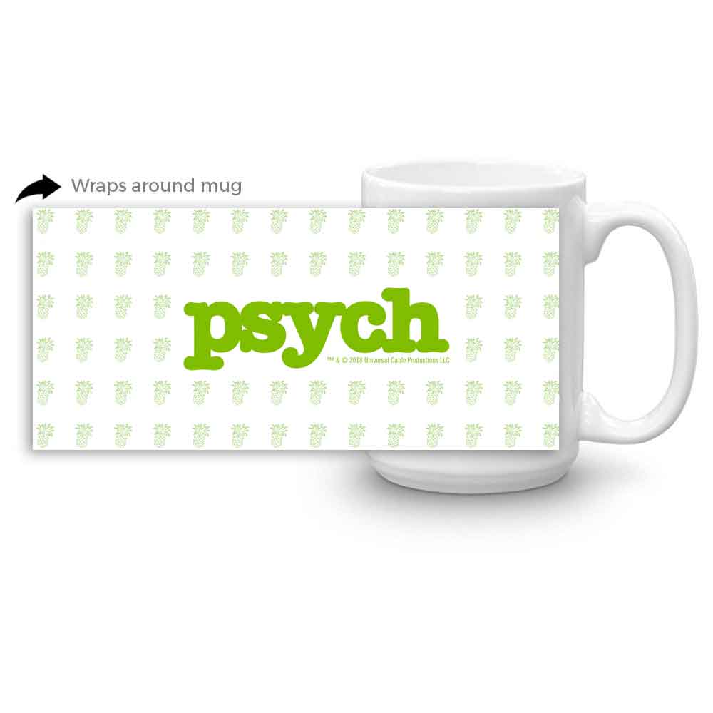 Psych Pineapple Pattern White Mug