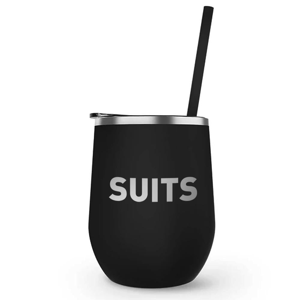 Suits Logo 12 oz Stainless Steel Wine Tumbler