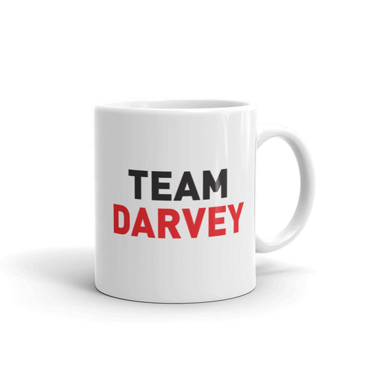 Suits Stacked Team Darvey White Mug