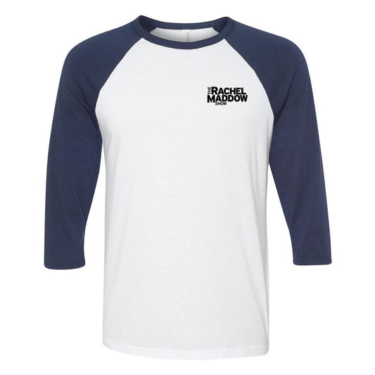 The Rachel Maddow Show Left Chest Logo Raglan Baseball T-Shirt