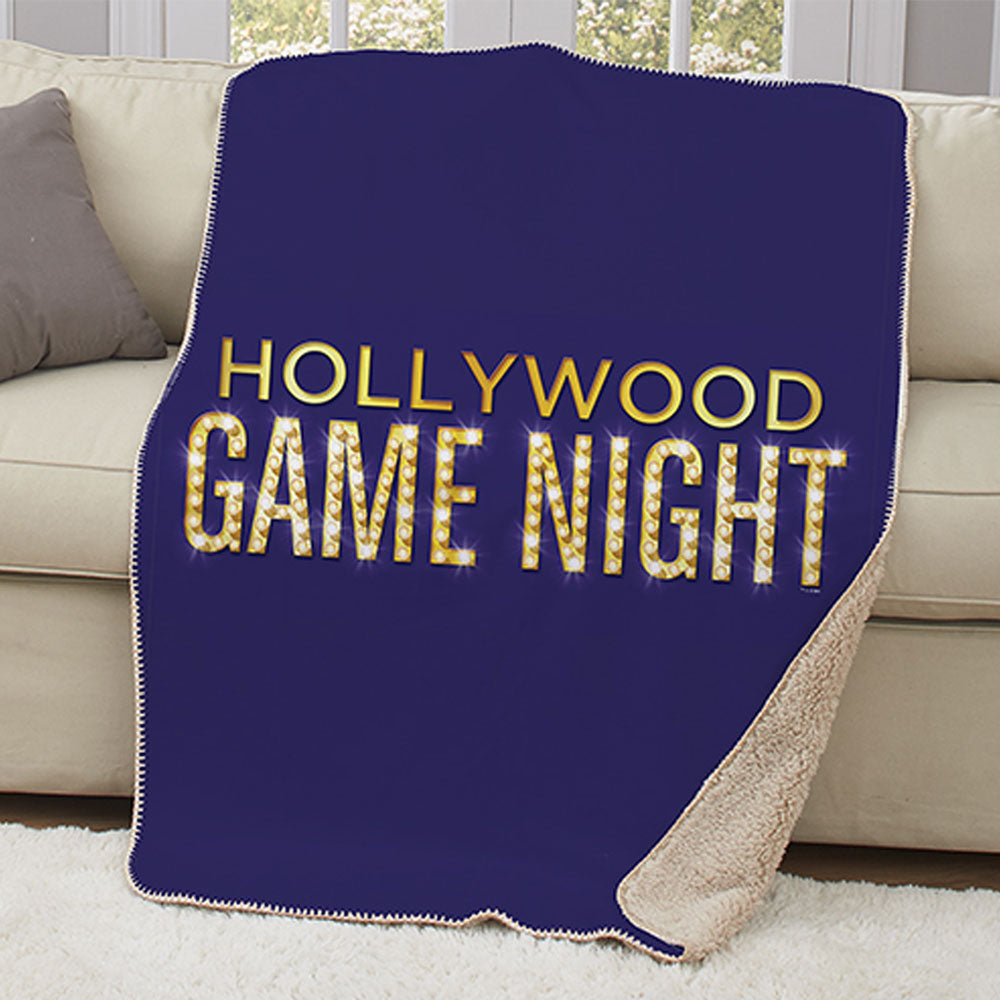 Hollywood Game Night Sherpa Throw Blanket