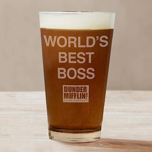 The Office World’s Best Boss Dunder Mifflin Pint Glass