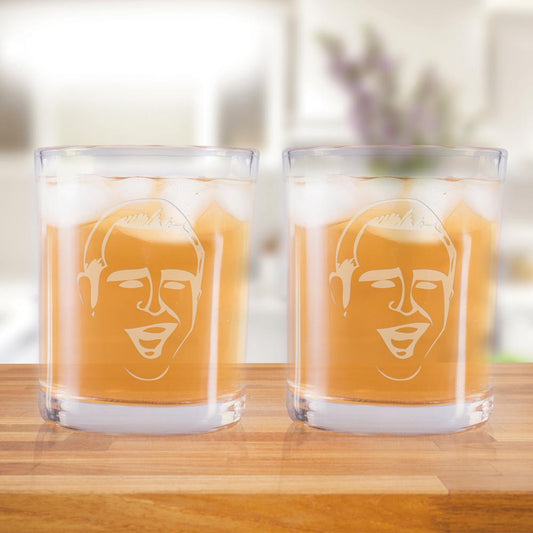 Watch What Happens Live With Andy Cohen Andy's Face Rocks Glass - Set of 2